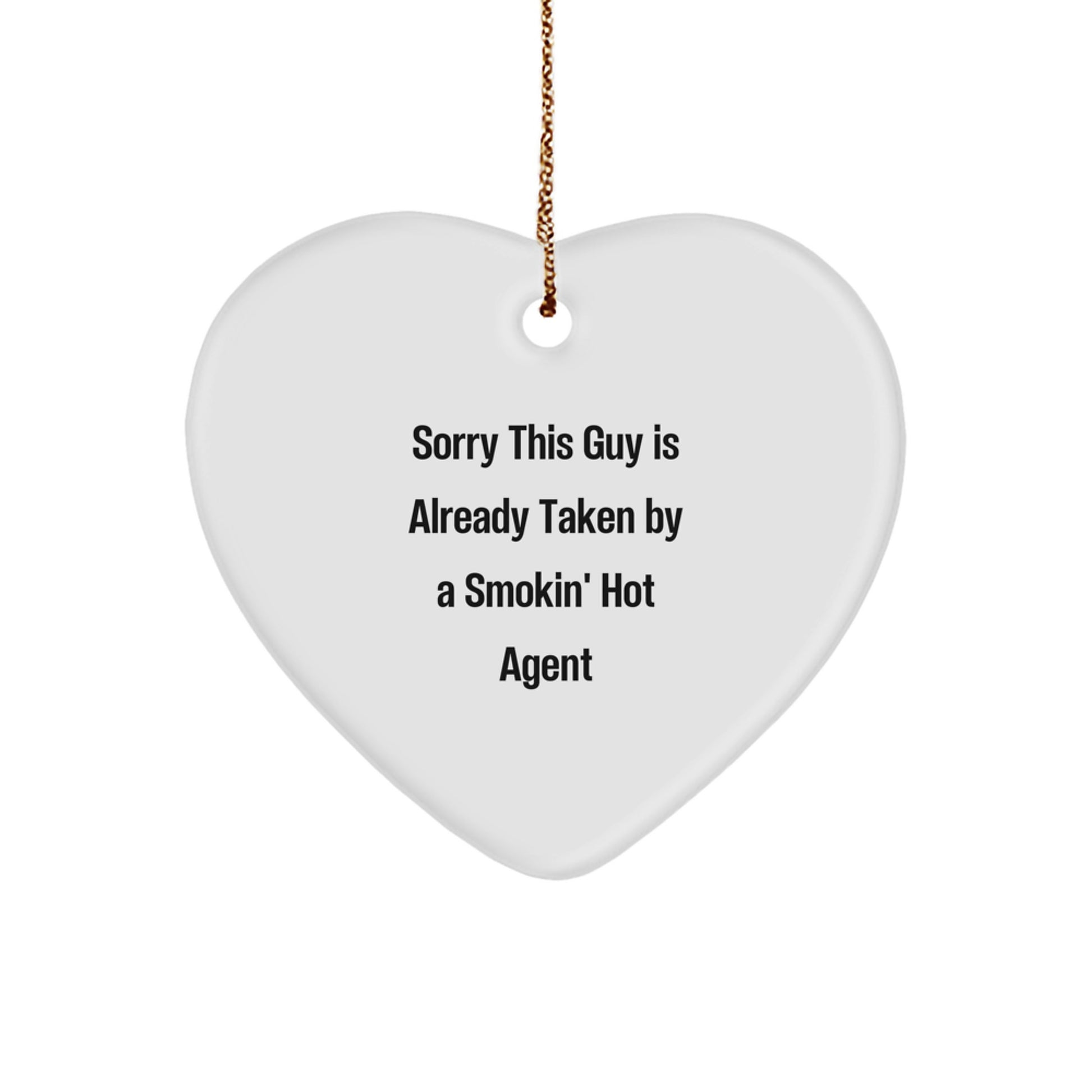 Funny Agent Gifts from Men to Agent, Heart Ornament for Agent, Christmas Unique Gifts - Image 1