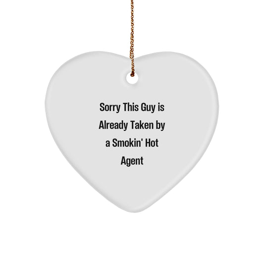 Funny Agent Gifts from Men to Agent, Heart Ornament for Agent, Christmas Unique Gifts - Image 1
