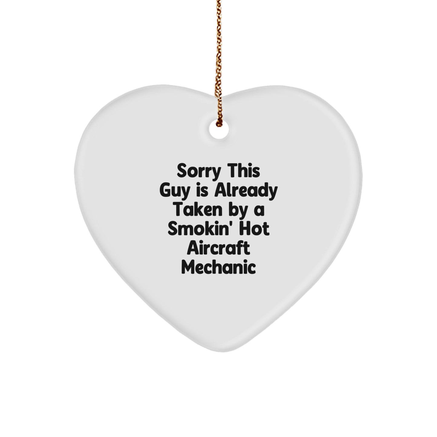 Funny Aircraft Mechanic Heart Ornaments for Christmas Unique Gifts from Friends to Men - Image 1