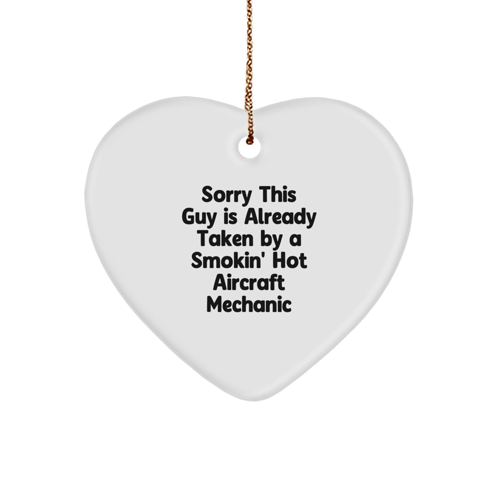 Funny Aircraft Mechanic Heart Ornaments for Christmas Unique Gifts from Friends to Men - Image 1