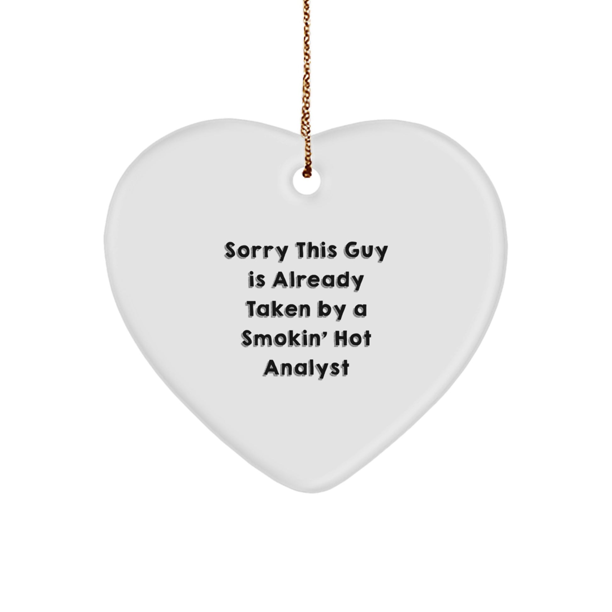Funny Analyst Heart Ornament Gifts from Friends for Men Women Coworkers Family - Sorry 'This Guy Is Already Taken' Christmas Unique Gifts - Image 1