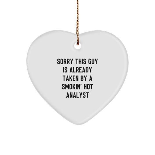 Funny Analyst Gifts from Friends, Heart Ornament for Men, Women, or Coworkers, Christmas Unique Presents - Image 1