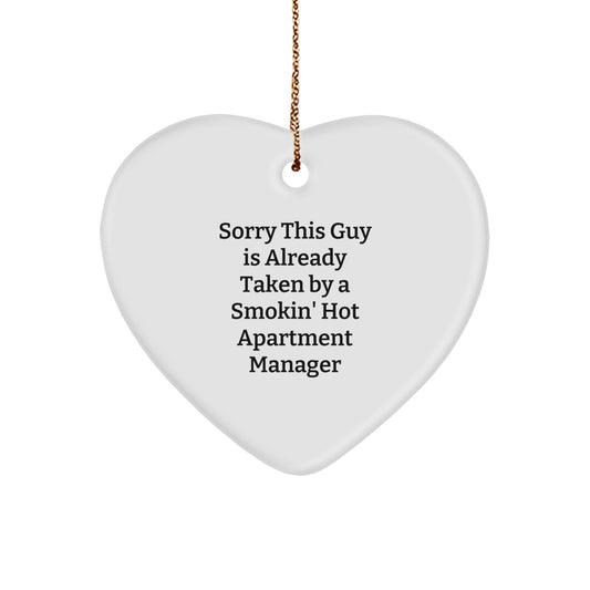 Funny Apartment Manager Gifts, Smokin' Hot Heart Ornament, Christmas Unique Presents Gifts from Family for Apartment Manager - Image 1