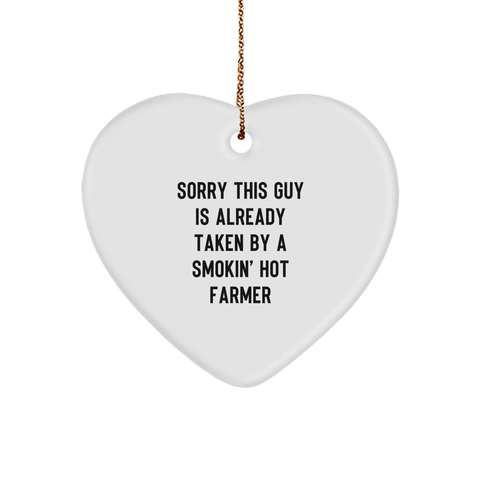 Funny Farmer Heart Ornament Gifts from Friends and Family for Men, Sorry This Guy Is Already Taken - Image 1