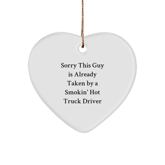 Funny Truck Driver Heart Ornament Gifts from Friends to Men for Christmas Unique Presents - Image 1