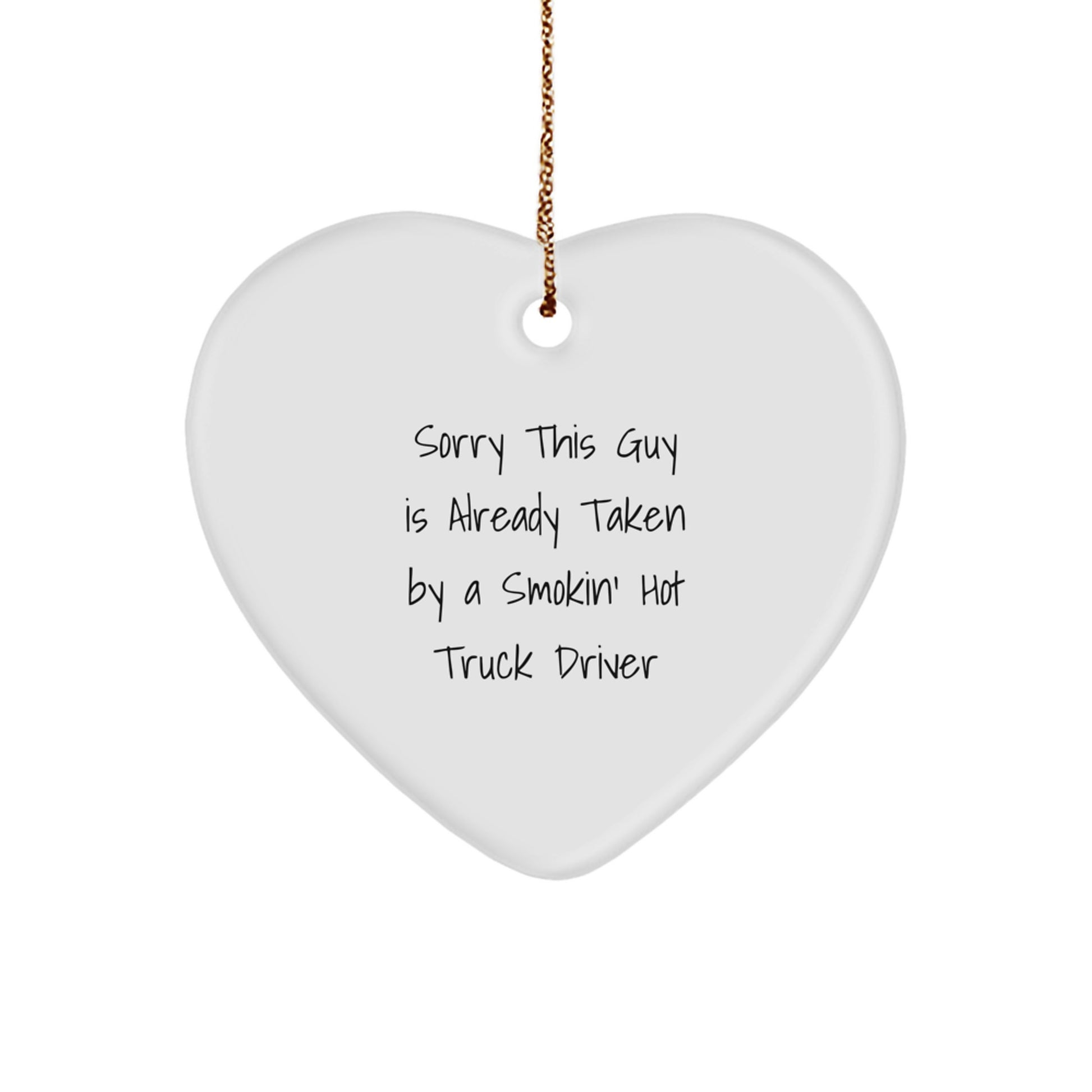 Funny Truck Driver Gifts from Friends Christmas Unique Heart Ornaments for Men Drivers - Image 1