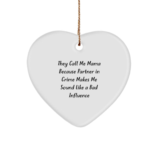 Funny Mama Heart Ornament Gifts from Men to Mama for Christmas Unique - Image 1