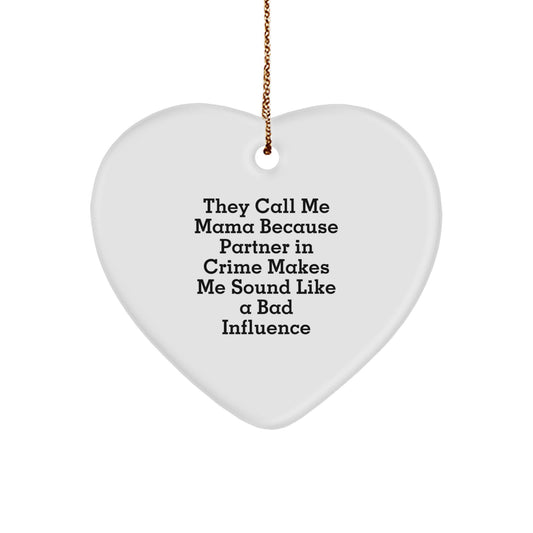 Funny Mama Heart Ornament Gifts from Family - Christmas Unique Gifts for Mama - Image 1