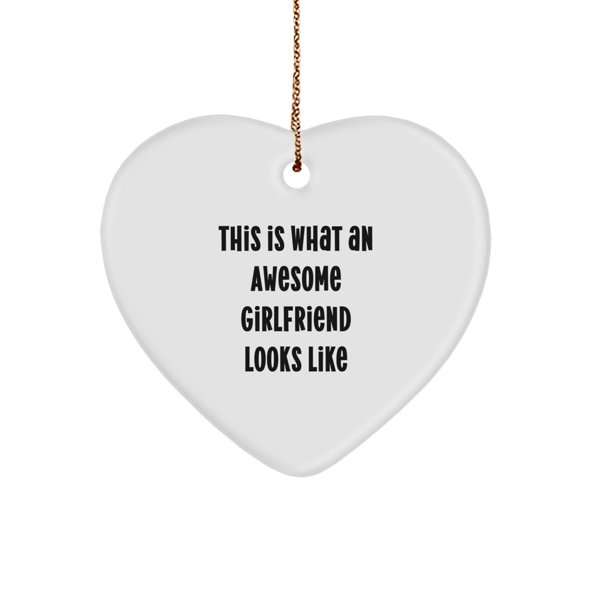 Funny Sweetheart Gifts from Men, Heart Ornament with This Is What An Awesome Quote, Perfect for Christmas Unique Gifts for Her - Image 1