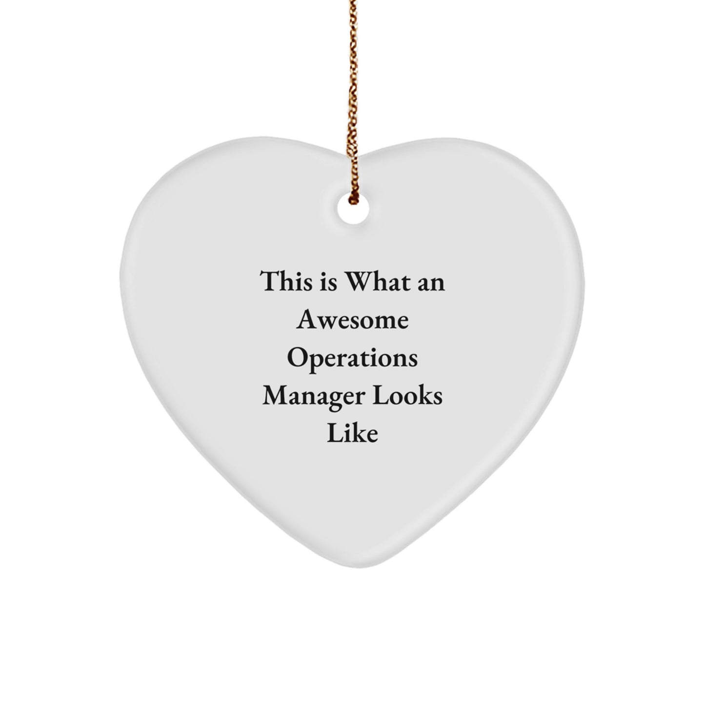 Funny Operations Manager Christmas Unique Gift for Him or Her, Heart Ornament - 'This Is What An Awesome Operations Manager Looks Like' from Family, Friends, or Coworkers - Image 1