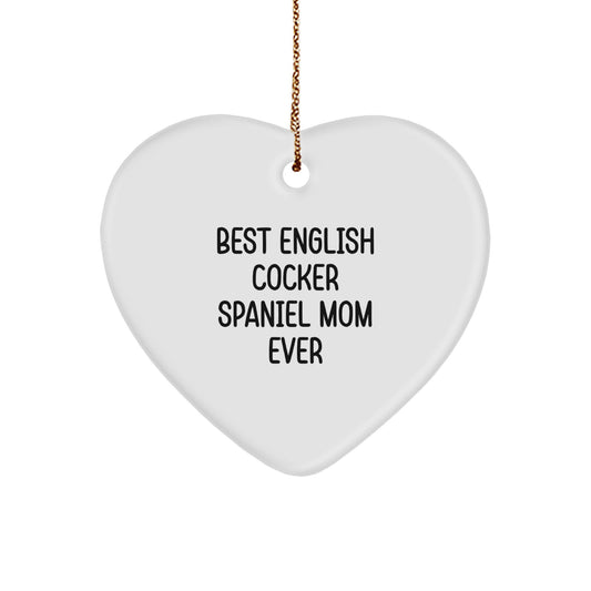 Funny English Cocker Spaniel Dog Mom Christmas Heart Ornament Gifts from Family, Gifts for English Cocker Spaniel Dog Lovers - Image 1