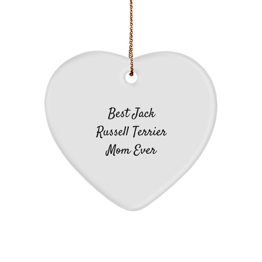 Funny Gift for Jack Russell Terrier Dog Mom Heart Ornament, Christmas Unique Gifts from Friends to Family - Image 1