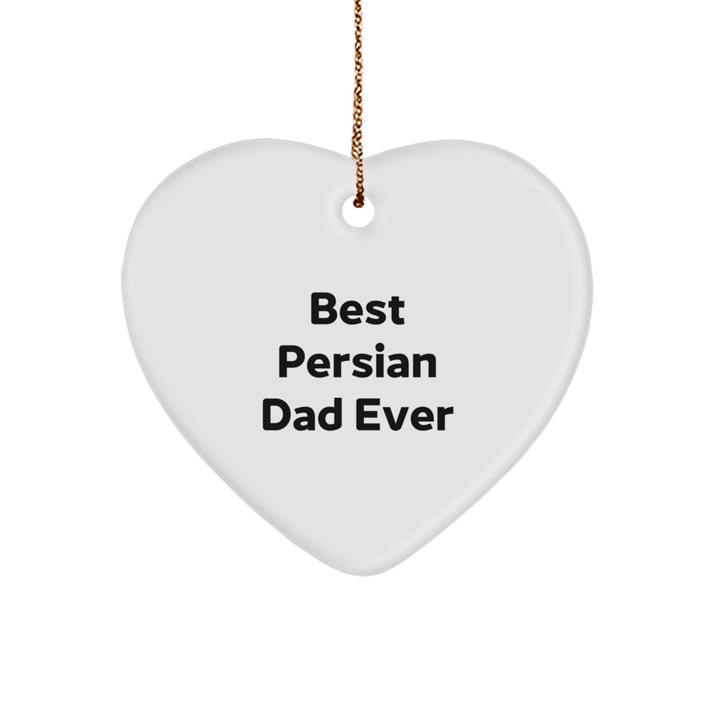 Funny Persian Cat Dad Gifts from Friends - Heart Ornament for Christmas - Image 1