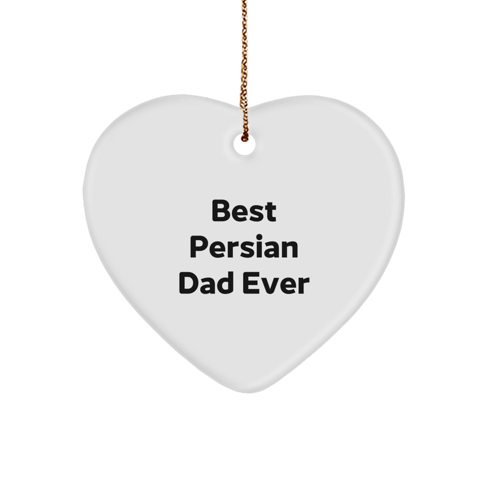 Funny Persian Cat Dad Gifts from Friends - Heart Ornament for Christmas - Image 1