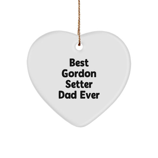 Gordon Setter Dad Ever Heart Ornament Gifts from Family for Christmas - Best Gordon Setter Dad Ever - Image 1