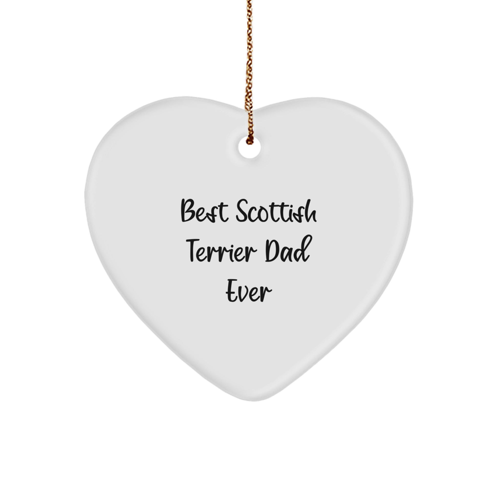 Funny Scottish Terrier Dad Ever Heart Ornament Gifts from Men for Scottish Terrier Dog, Unique Christmas Unique Gifts - Image 1