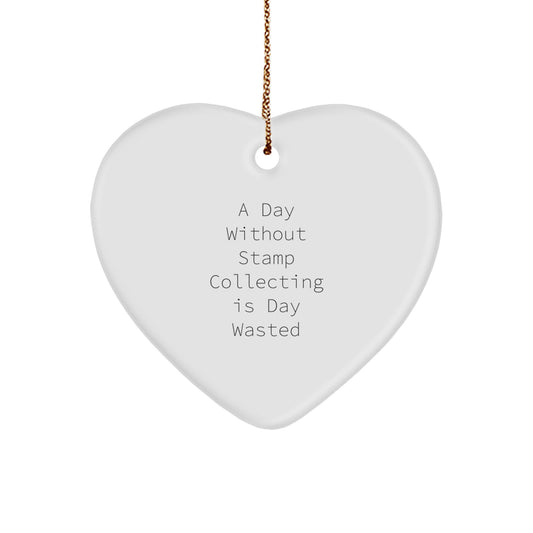 Funny Stamp Collecting Heart Ornament Gifts from Men to Family on Christmas - Image 1