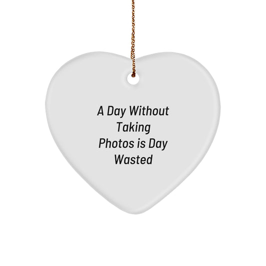 Funny Taking Photos Heart Ornament Gifts for Men Women Friends Family from a Photographer - Image 1