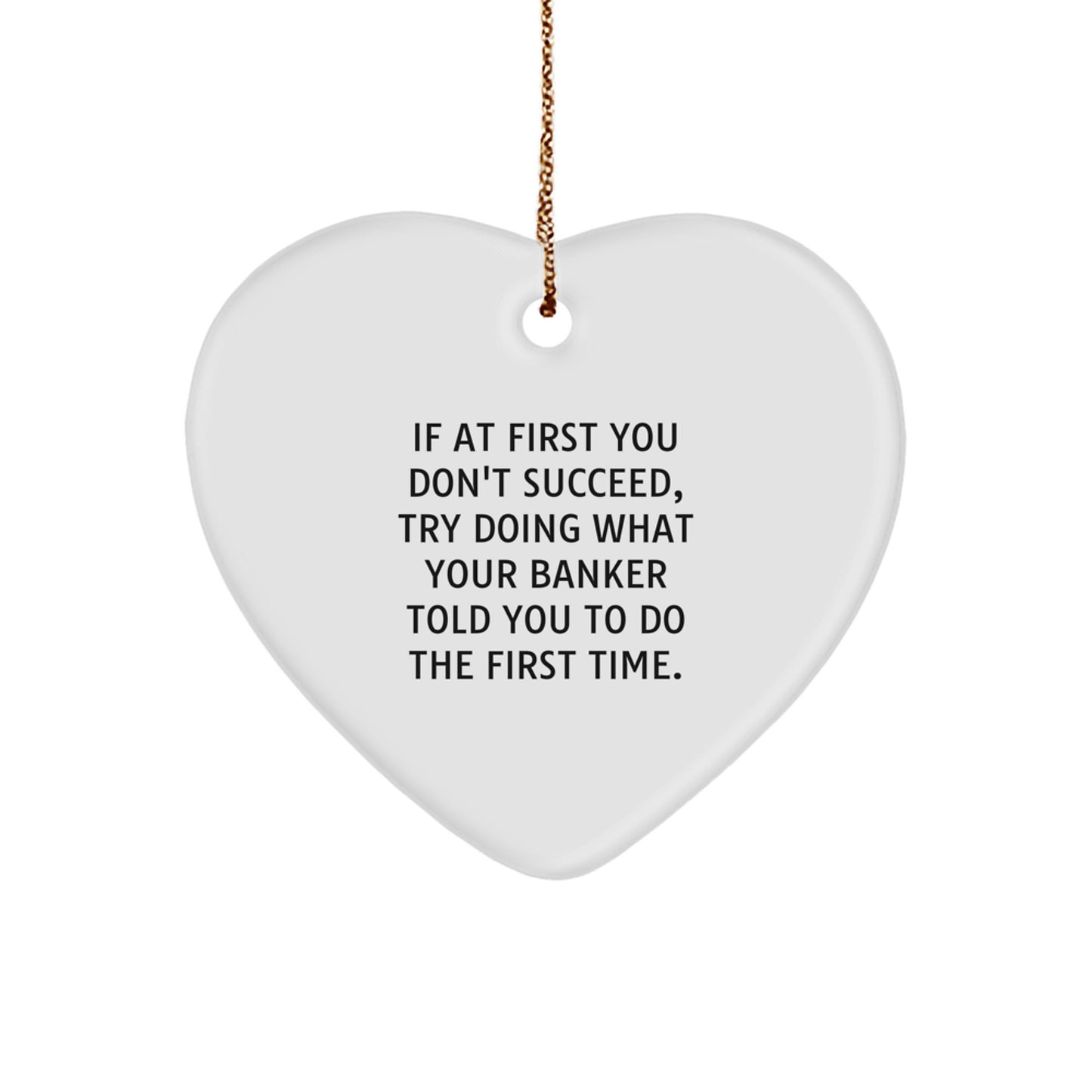 Funny Banker Heart Ornament Gifts from Men to Colleagues, Colleagues Gifts for Banker, Christmas Unique Gifts - Image 1