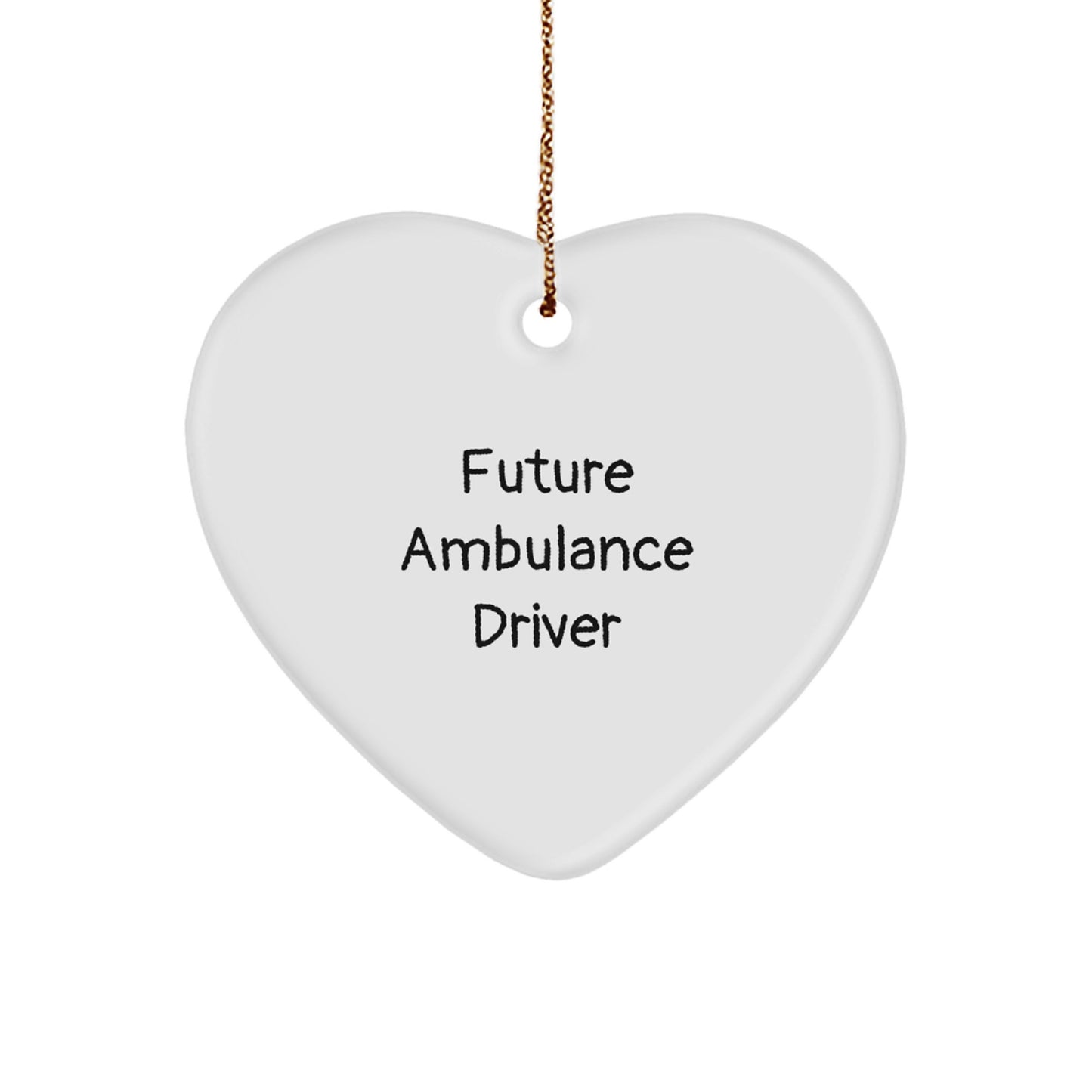 Funny Future Ambulance Driver Gifts from Family for Ambulance Driver Men Heart Ornament Christmas Unique Gifts - Ambulance Driver Heart Ornament - Image 1