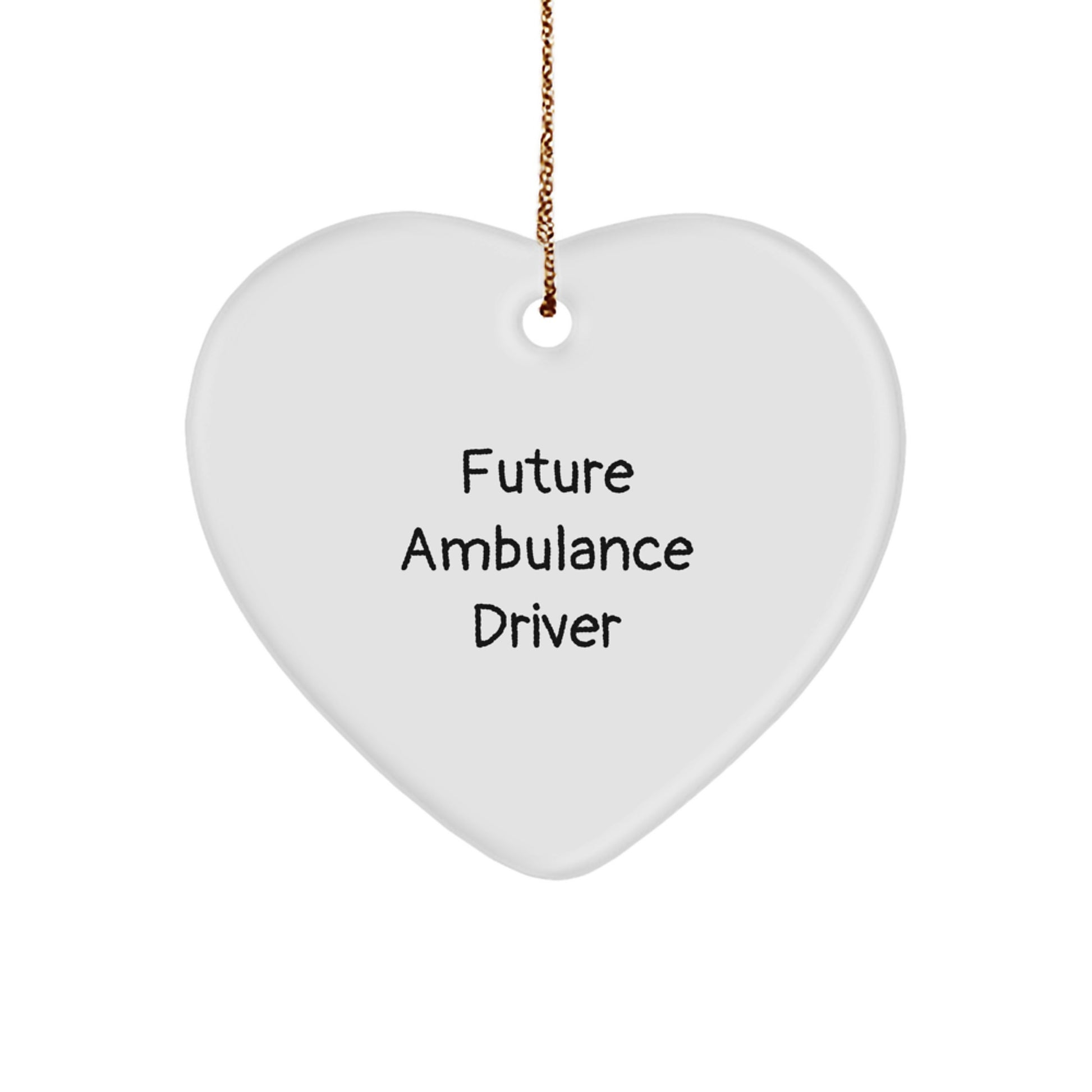 Funny Future Ambulance Driver Gifts from Family for Ambulance Driver Men Heart Ornament Christmas Unique Gifts - Ambulance Driver Heart Ornament - Image 1