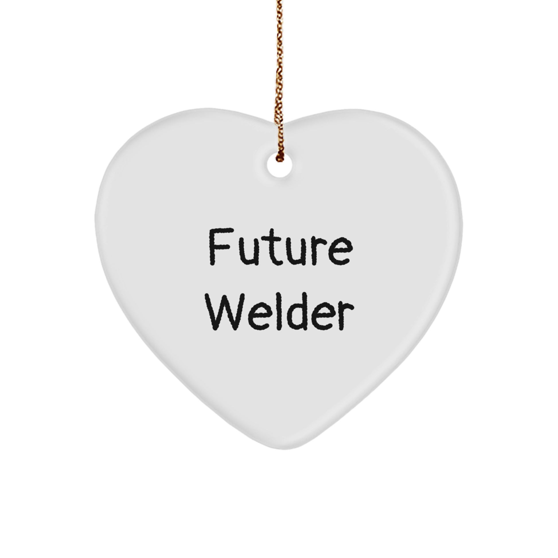 Funny Future Welder Heart Ornament Gifts from Friends and Family for Christmas Unique Presents - Heart-Shaped Welder Decor - Image 1