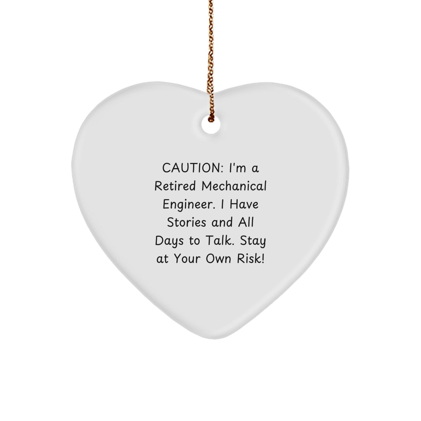 Funny Mechanical Engineer Heart Ornament Gifts from Men to Friends, Christmas Unique Gifts for Mechanical Engineer - Image 1