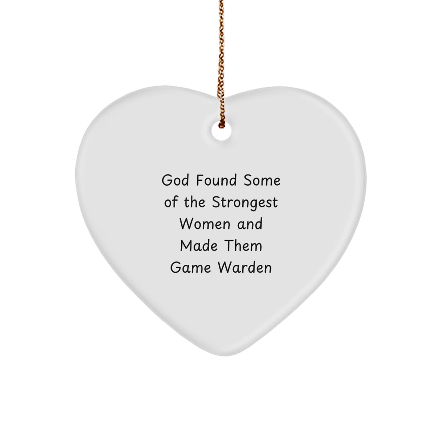 Funny Game Warden Gifts from Men to Women, Inspirational Heart Ornament for Christmas Unique Gifts - Image 1
