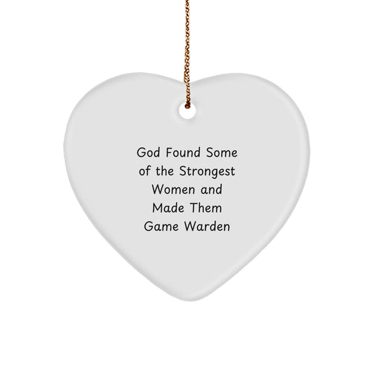 Funny Game Warden Gifts from Men to Women, Inspirational Heart Ornament for Christmas Unique Gifts - Image 1