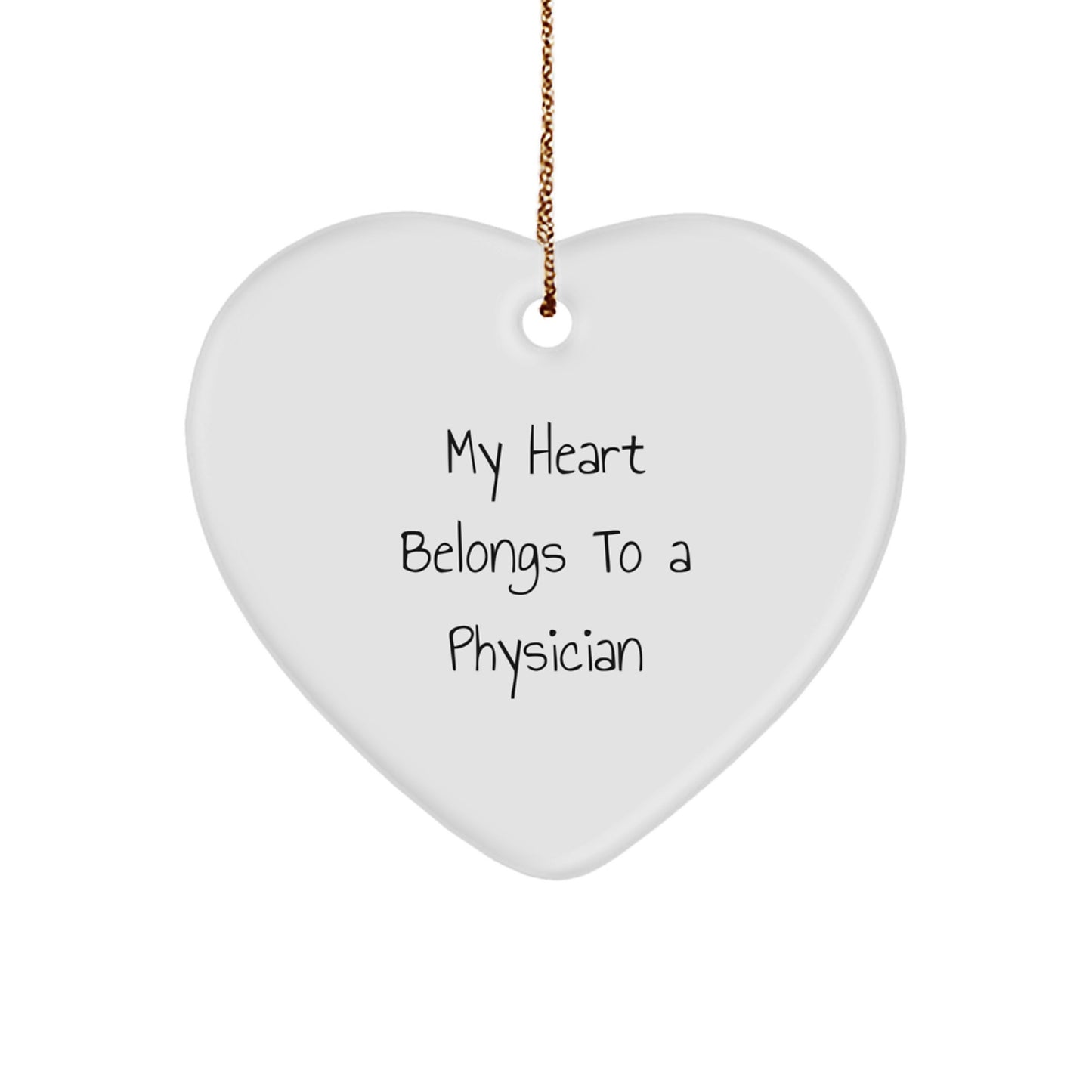Funny Physician Gifts from Men to Women - Heart Ornament for Christmas Unique Gifts for Physician Men - Image 1