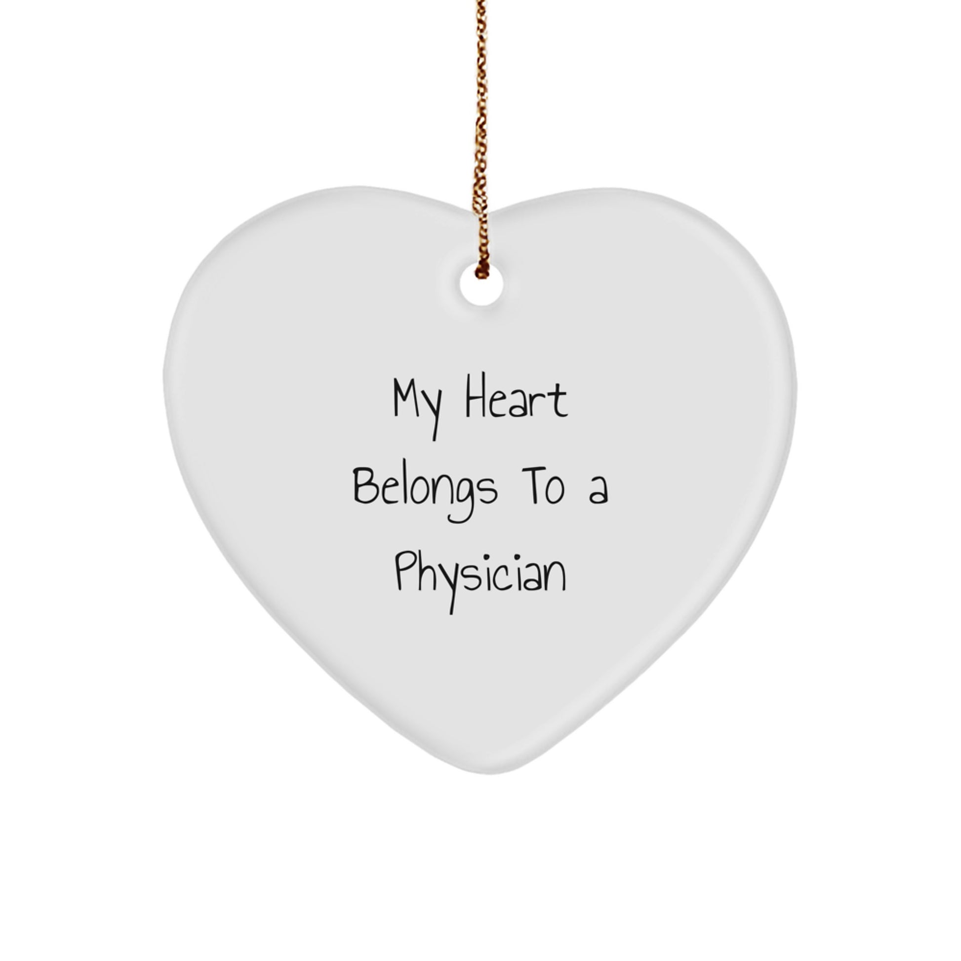 Funny Physician Gifts from Men to Women - Heart Ornament for Christmas Unique Gifts for Physician Men - Image 1
