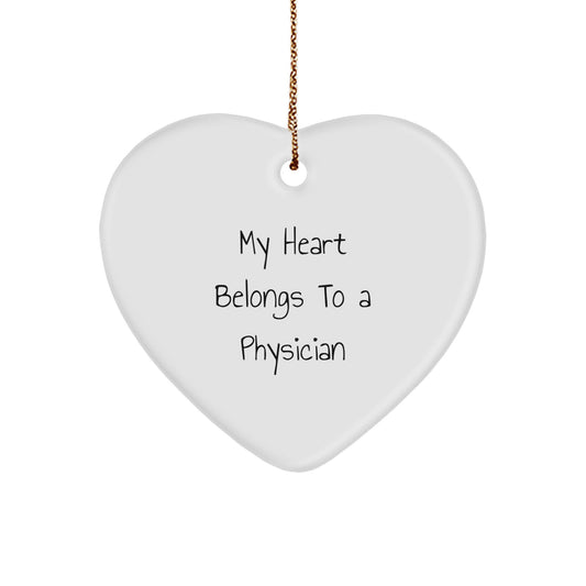 Funny Physician Gifts from Men to Women - Heart Ornament for Christmas Unique Gifts for Physician Men - Image 1