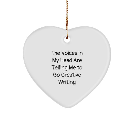 Creative Writing Heart Ornament Gifts from Friends for Writers with Funny Quote - Image 1