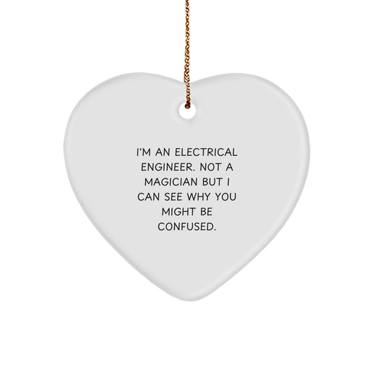 Funny Electrical Engineer Gifts for Men, Heart Ornament with Inspirational Quote - Gifts from Friends and Family, Christmas Unique Gifts for Coworkers - Image 1