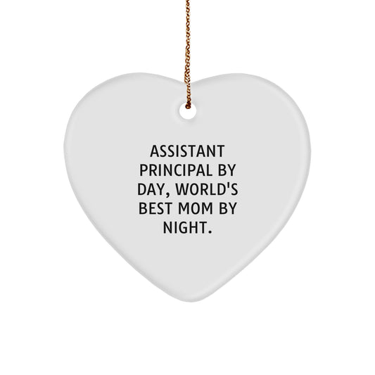 Gifts from Family for Assistant Principal, Inspirational Assistant Principal Heart Ornament, Funny Christmas Decor - Image 1