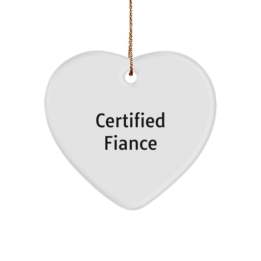 Funny Fiance Gifts from Men to Women, Heart Ornament for Christmas Unique Presents - Image 1