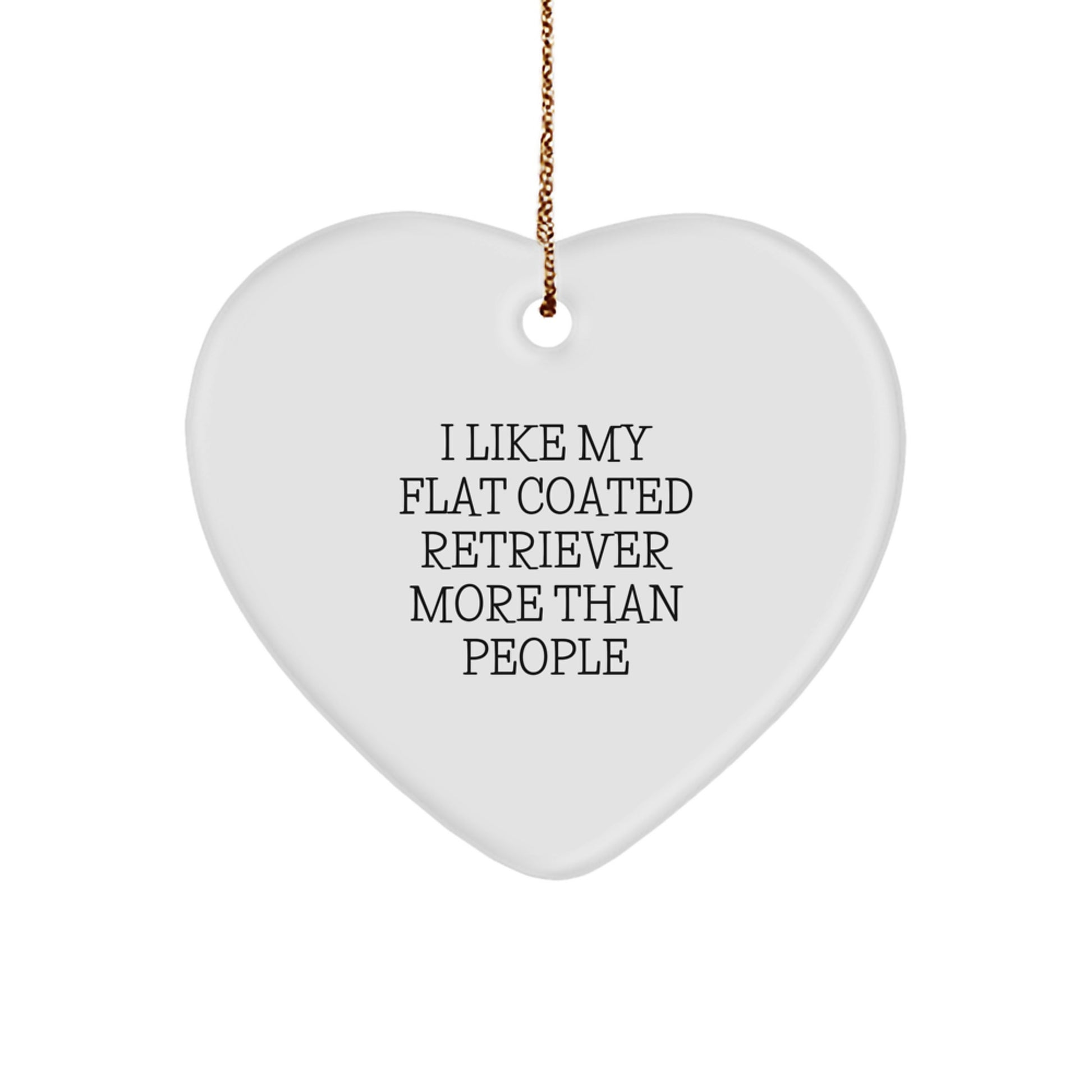 Funny Flat Coated Retriever Dog Gifts for Men from - Heart Ornament Christmas Unique Present - Image 1