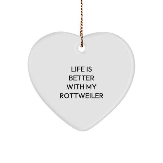 Funny Rottweiler Dog Heart Ornament Gifts for Men Women Friends Family Members from Loving Owners - Image 1