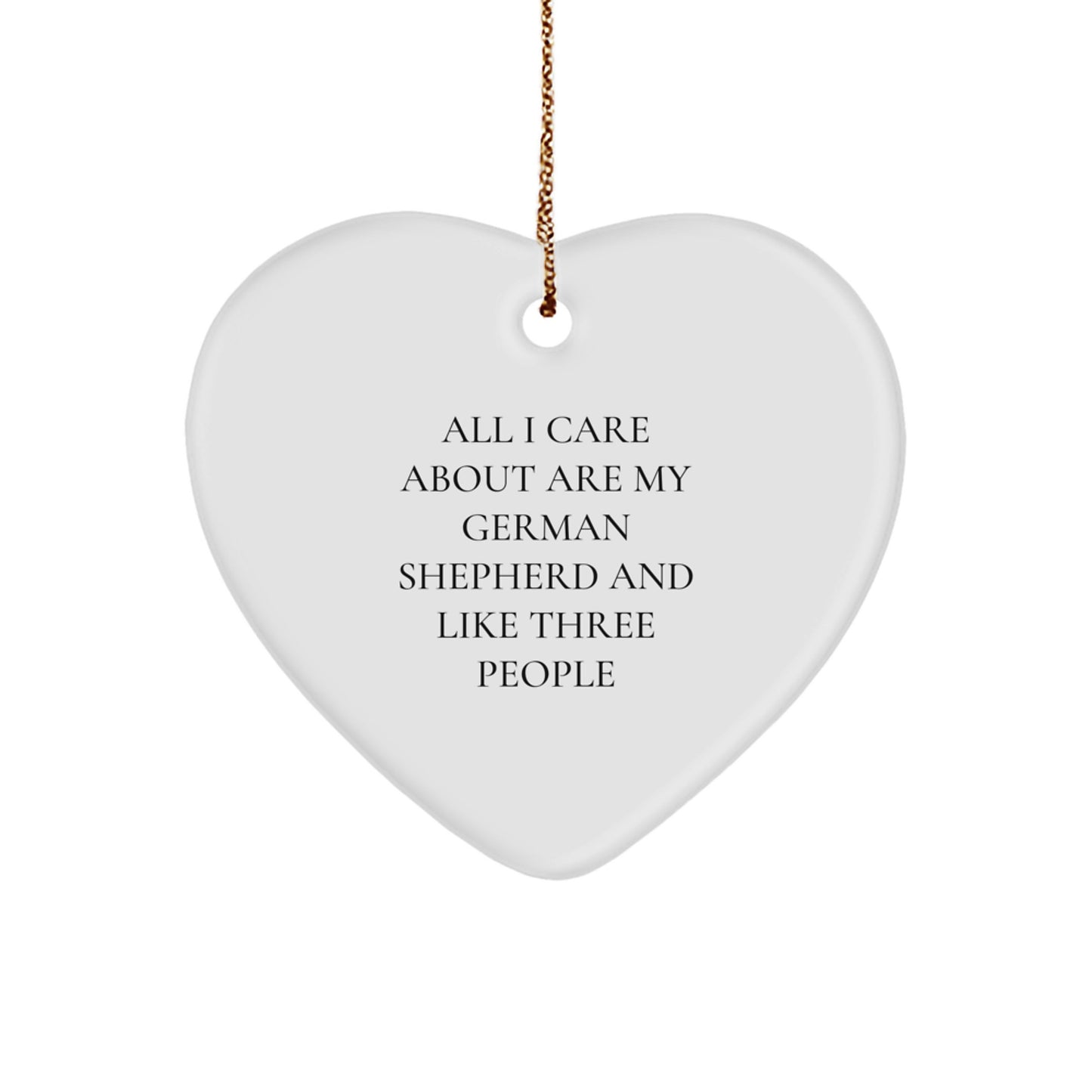 German Shepherd Dog Heart Ornament Gifts from Friends for Men, Funny Quote Christmas Decor - Image 1