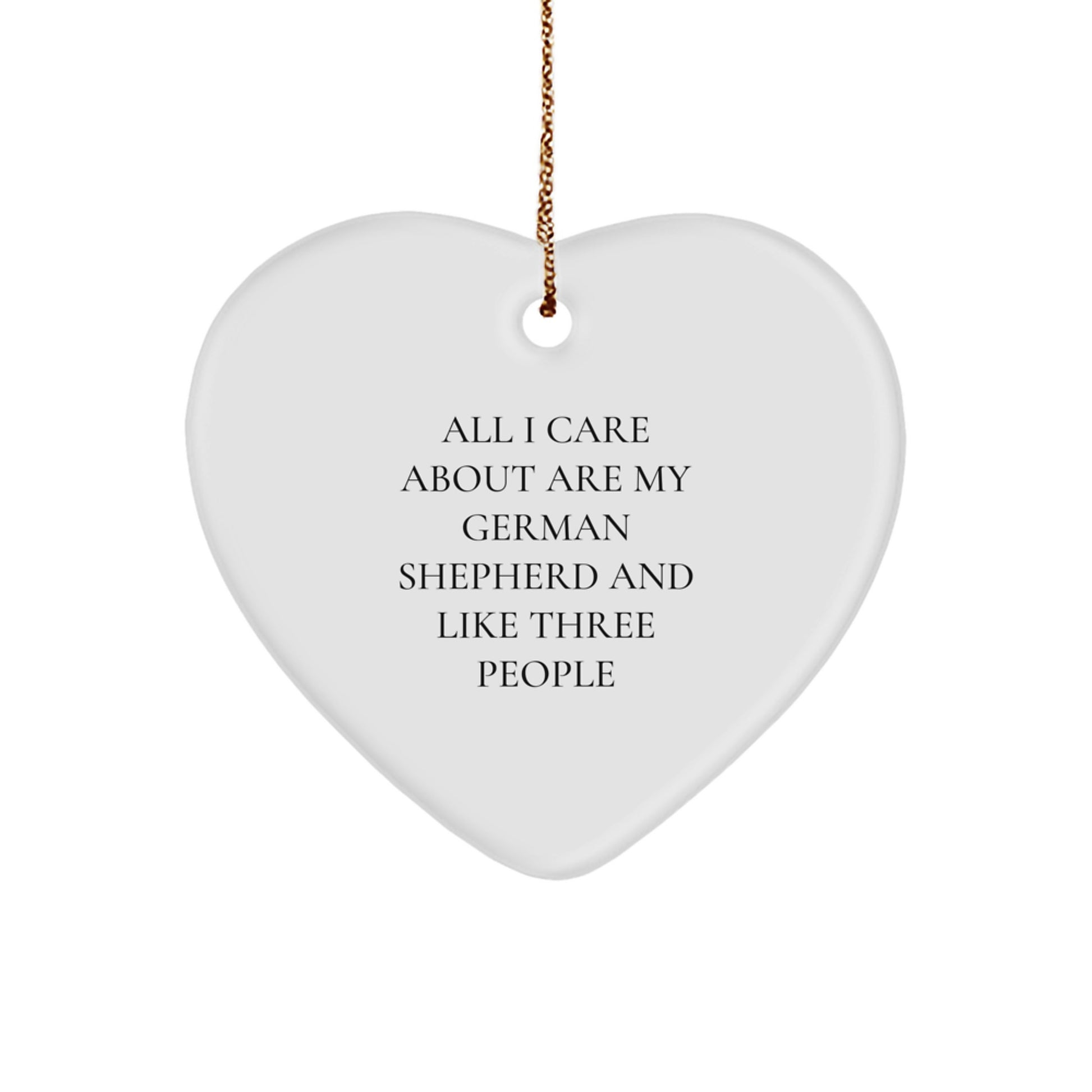 German Shepherd Dog Heart Ornament Gifts from Friends for Men, Funny Quote Christmas Decor - Image 1