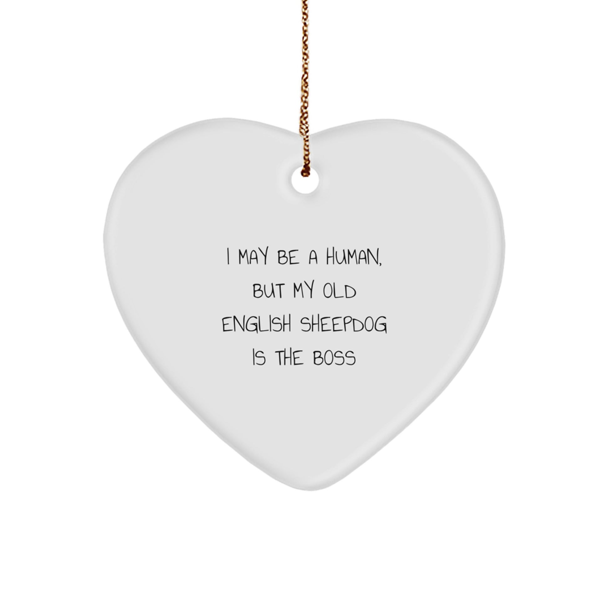 Funny Old English SheepDog Lover Gifts, Gifts for Old English SheepDog Owners, Heart Ornament, Christmas Unique Gifts from Family, Friends, or Co-workers - Image 1