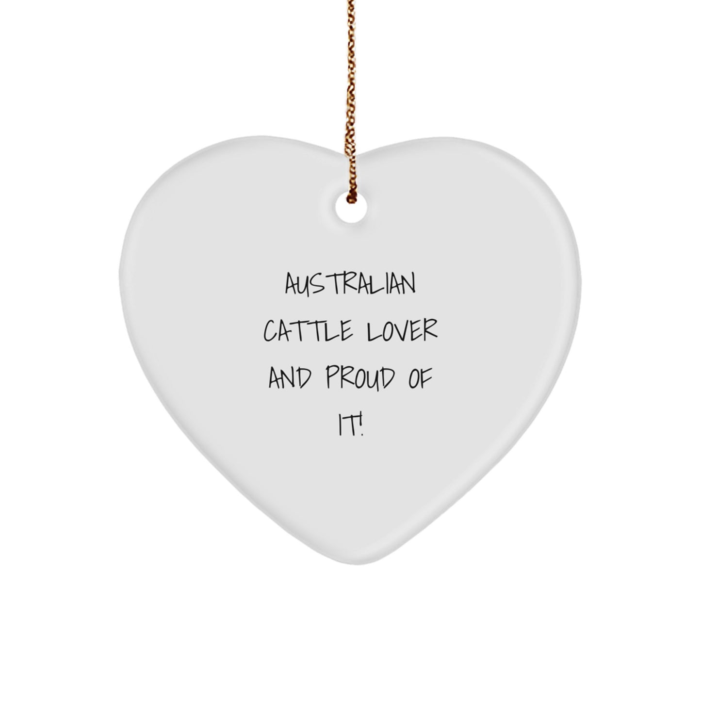 Australian Cattle Dog Lover Gifts - 'Australian Cattle Lover And Proud Of It!' Heart Ornament for Christmas - Image 1