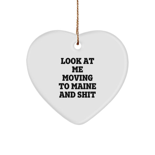 Funny Maine Heart Ornament Gifts from Friends to Family for Christmas - Image 1