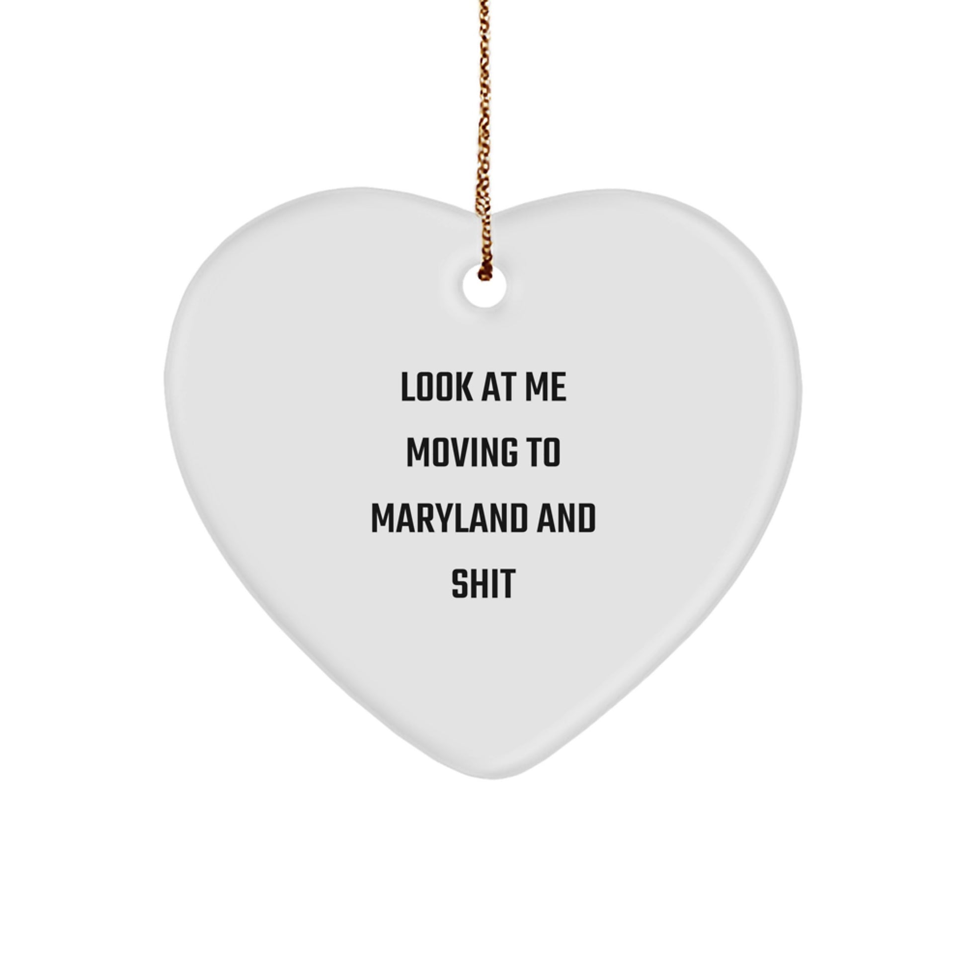 Funny Maryland Heart Ornament Gifts from Friends to Family Members Moving to Maryland - Unique Christmas Home Decor - Image 1