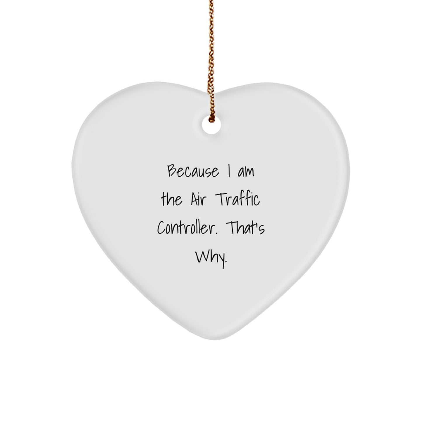 Unique Air Traffic Controller Heart Ornament Gifts for Him from Friends and Family, Funny Heart Shaped MDF Decorations for Christmas Unique Gifts - Image 1