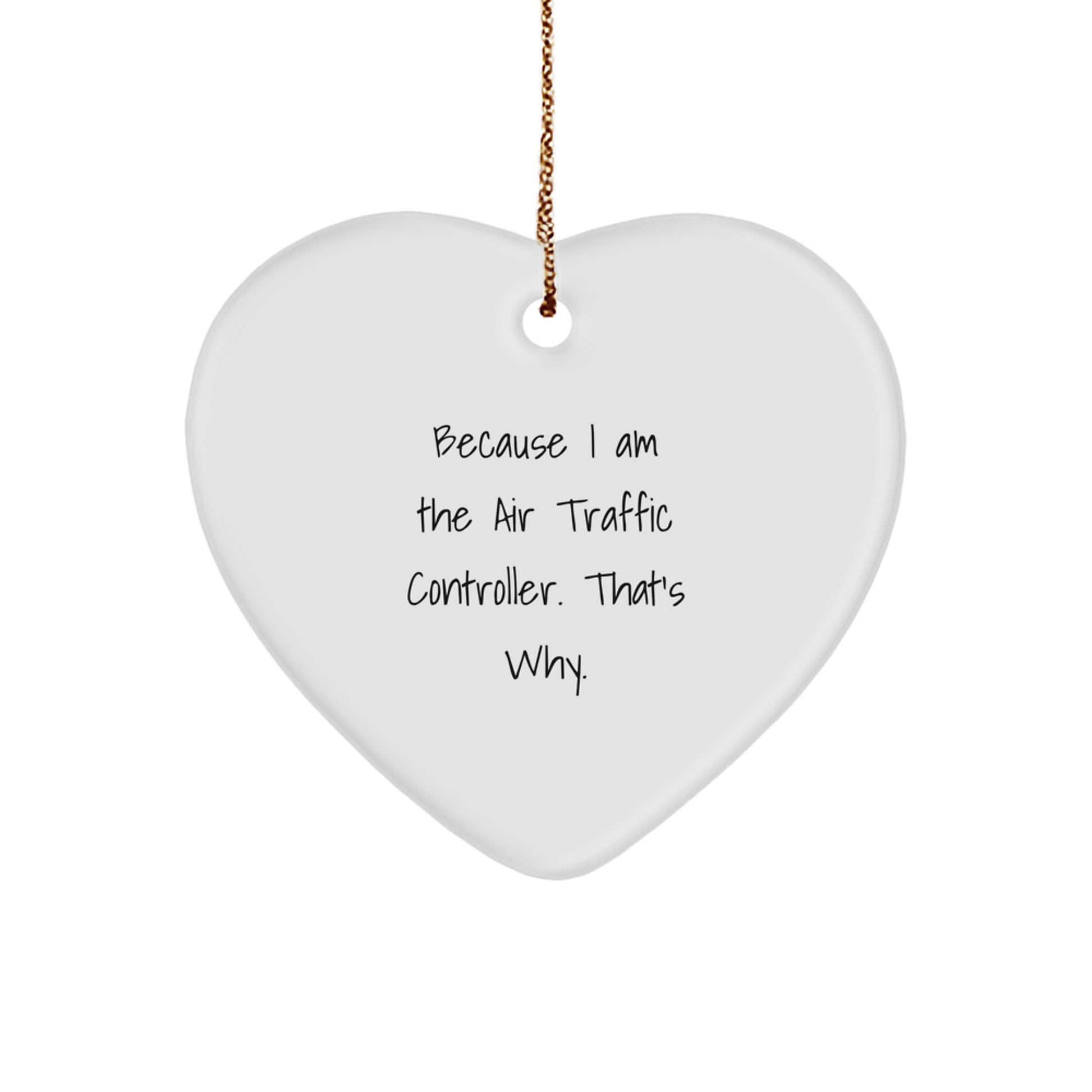 Unique Air Traffic Controller Heart Ornament Gifts for Him from Friends and Family, Funny Heart Shaped MDF Decorations for Christmas Unique Gifts - Image 1