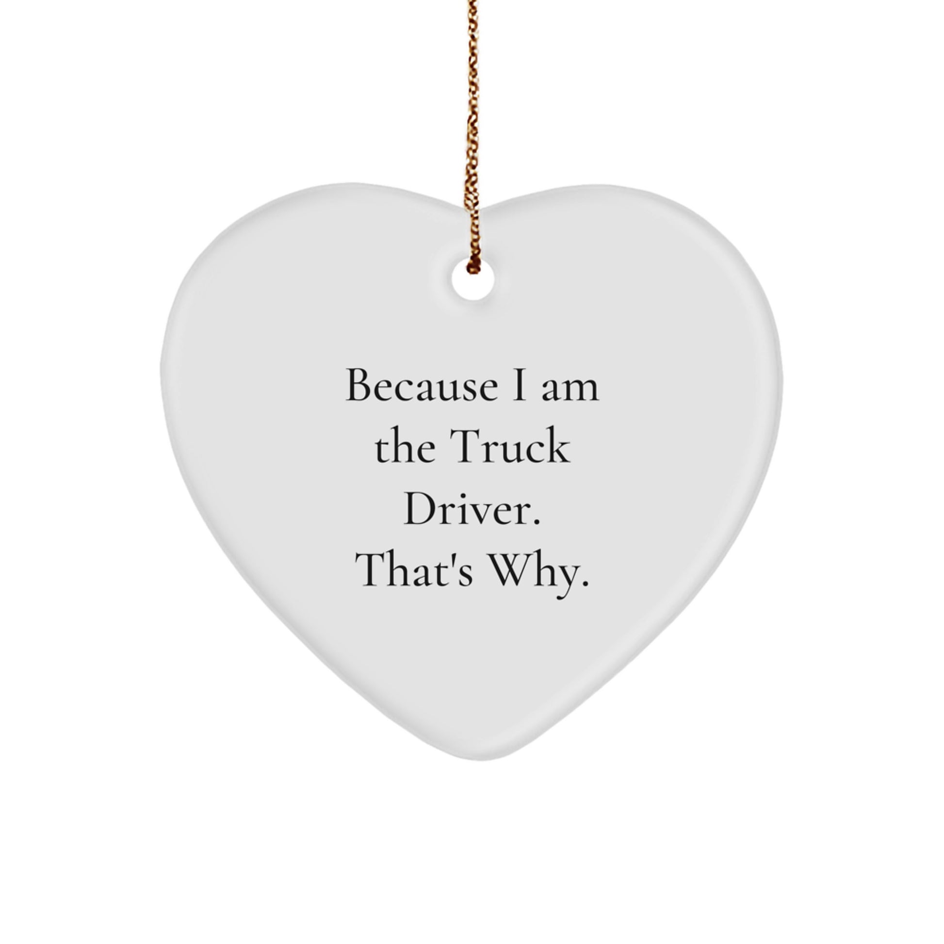 Funny Truck Driver Heart Ornament Gifts from Men for Christmas Unique for Truck Driver Men - Image 1
