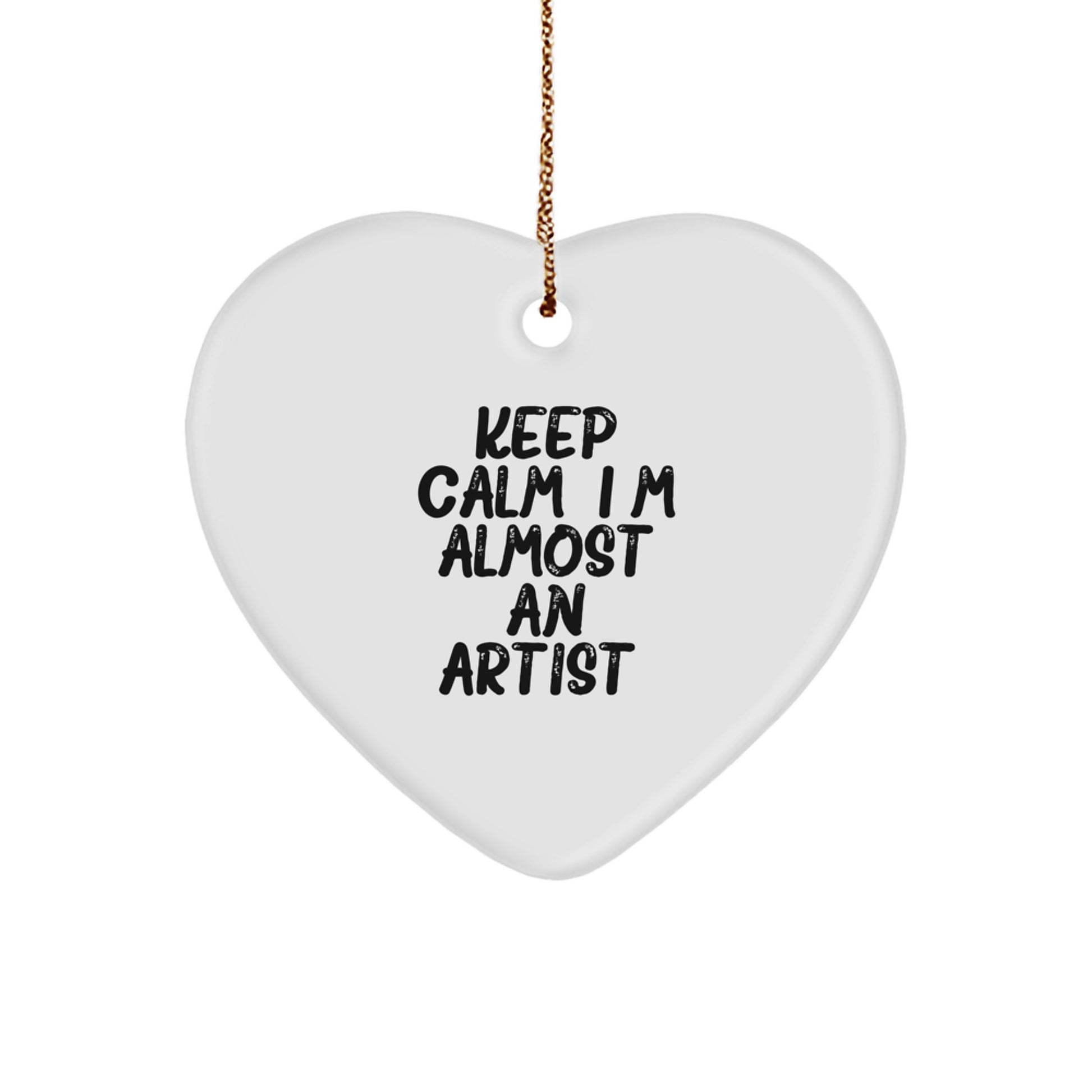 Funny Artist Heart Ornament Gifts from Men to Friends - Keep Calm I'm (almost) An Artist Christmas - Image 1