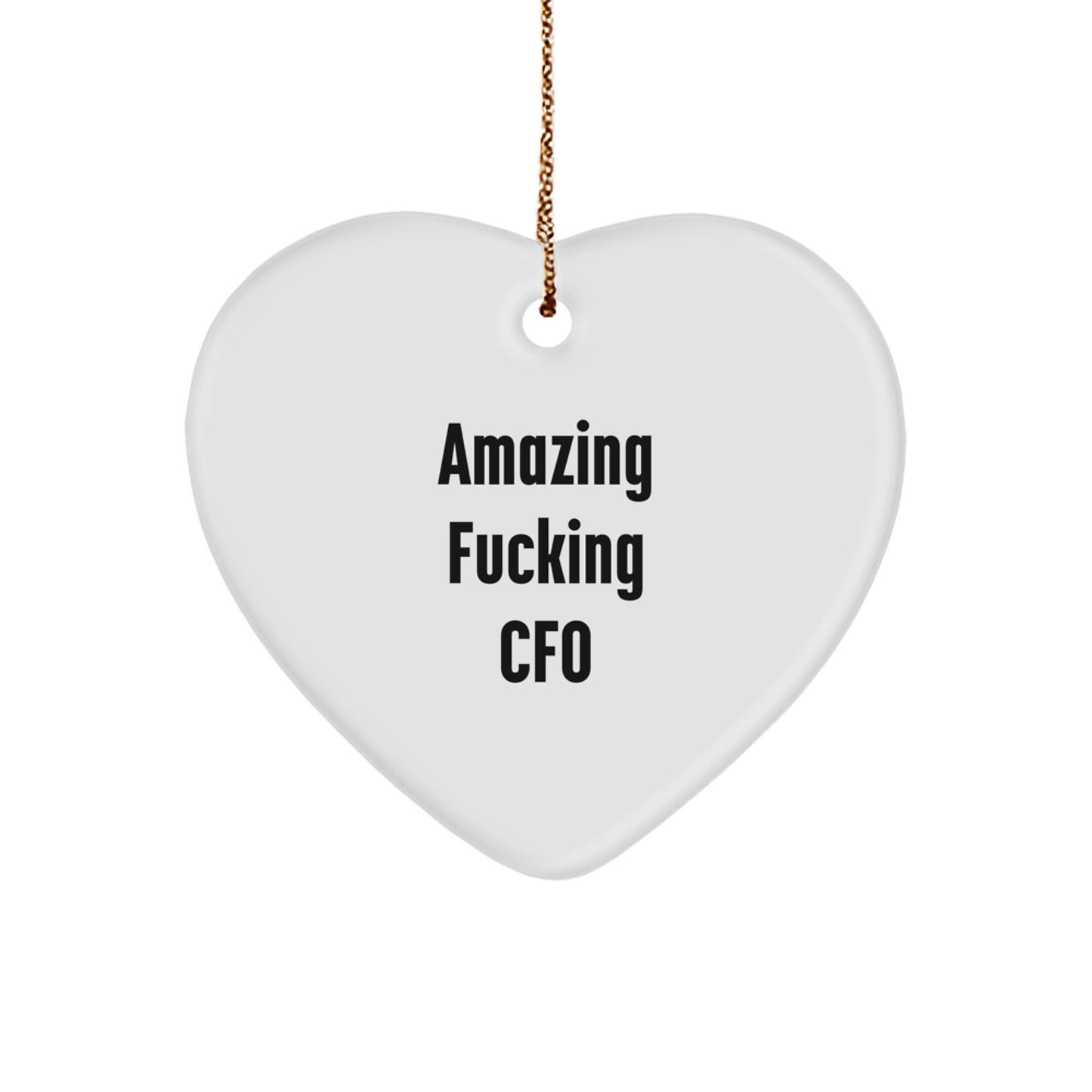 Funny CFO Heart Ornament Gifts from Men to Women Friends Family Coworkers for Christmas Unique CFO - Image 1