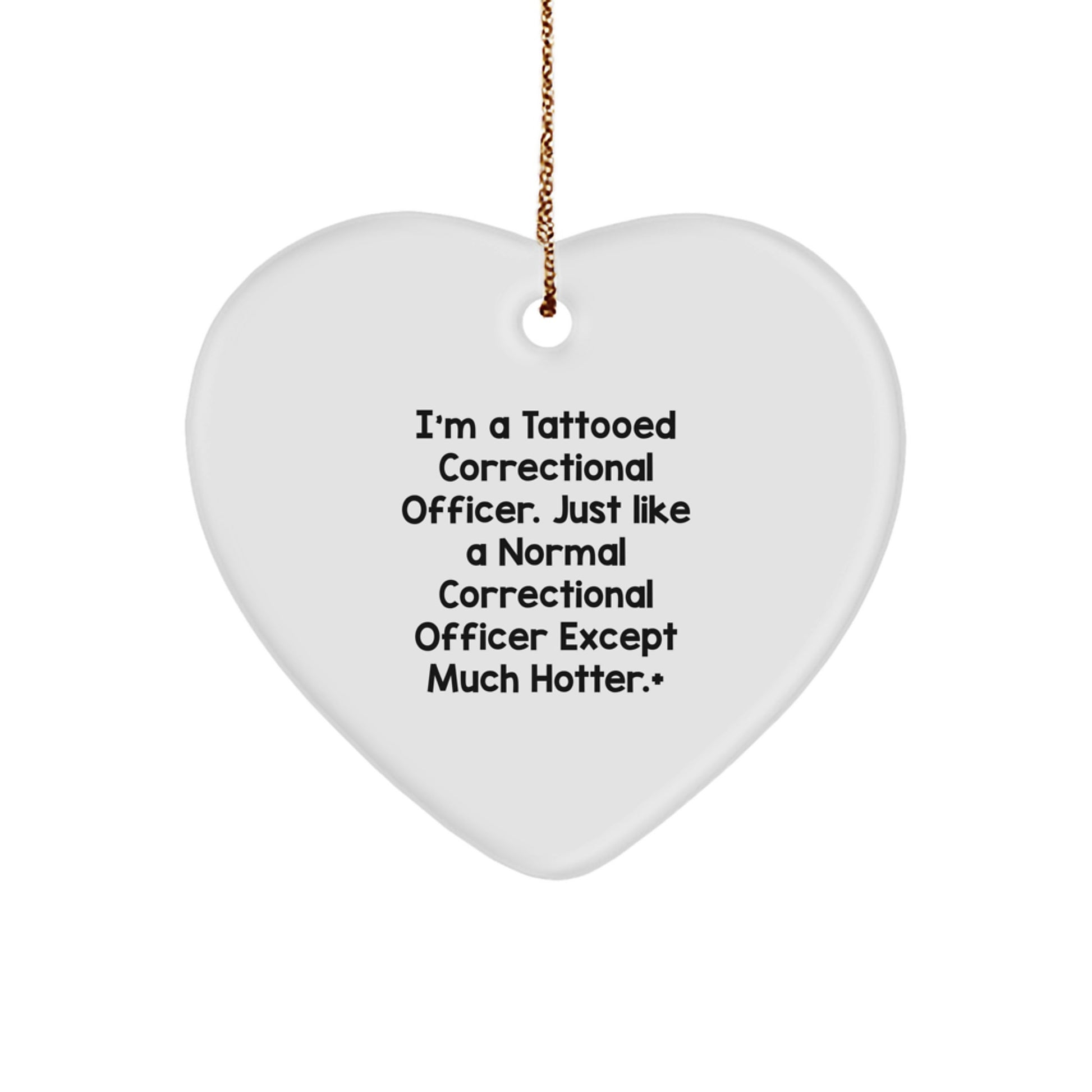Fun Correctional Officer Heart Ornament Gifts from Friends or Family for Christmas Unique - Image 1